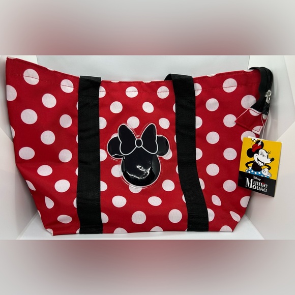 Disney Minnie Mouse Polka Dot Canvas Tote Bag, NWT. - Picture 5 of 5